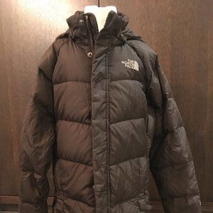 Brown North Face Kids Long Parka